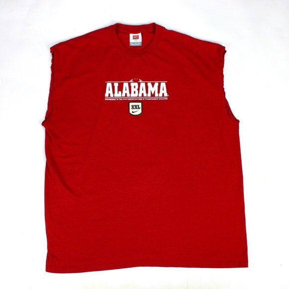 Nike Team Alabama Crimson Tide Football Sleeveless Shirt Mens 2XL - Picture 1 of 6